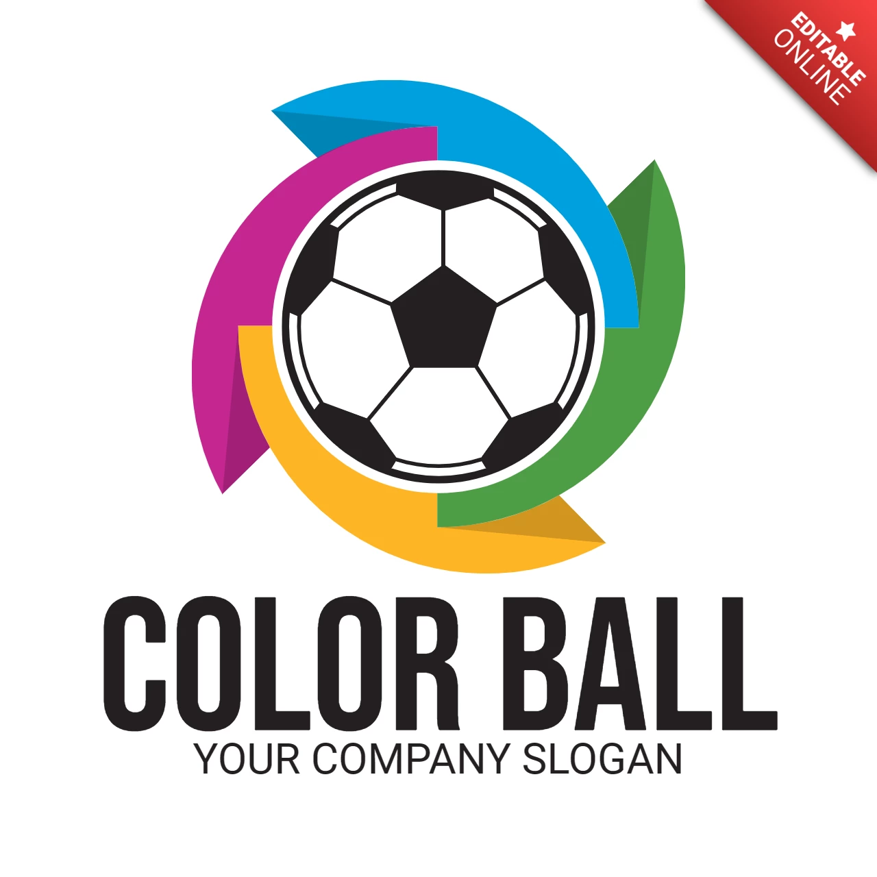 Renkli futbol logo tasarım şablonu