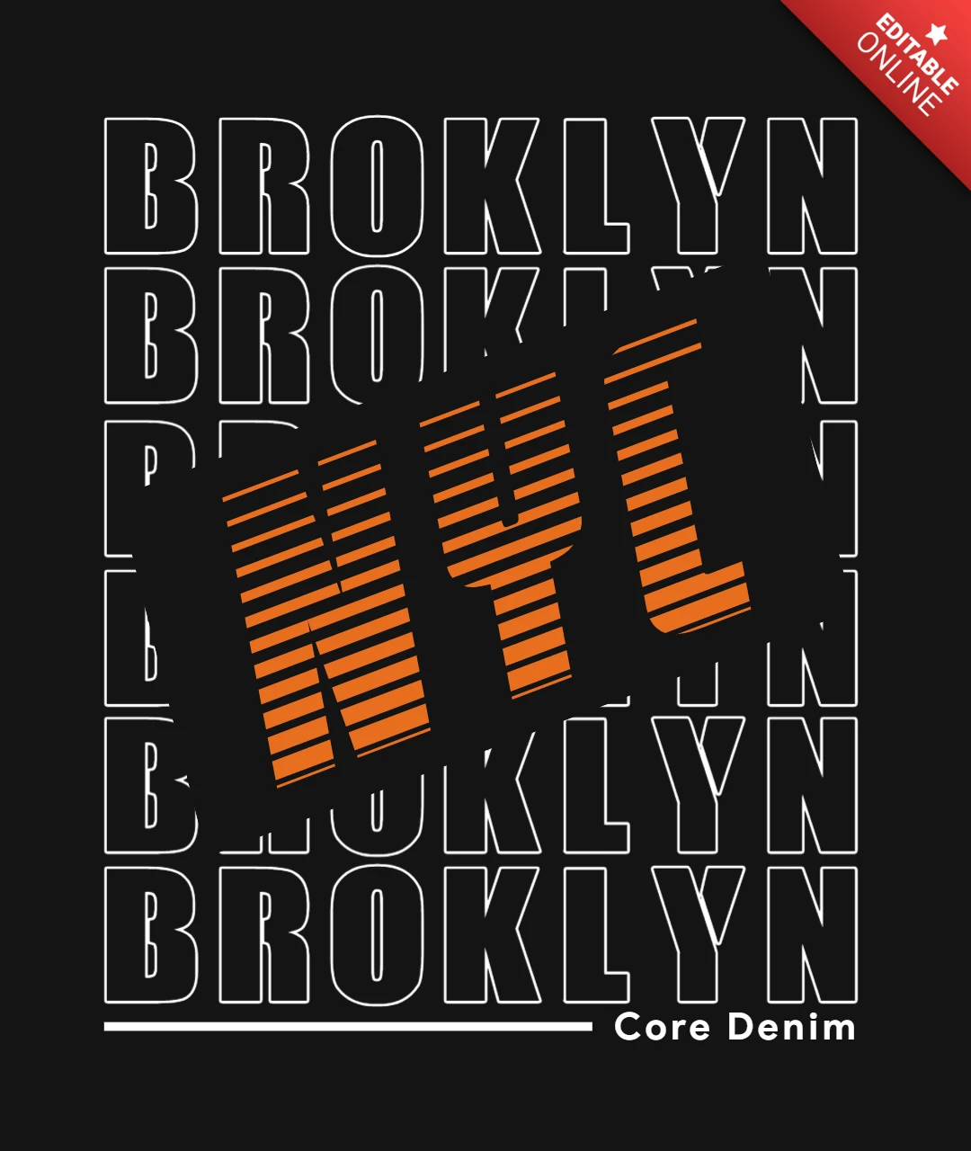 Brooklyn NYC Typography T-Shirt Design Template