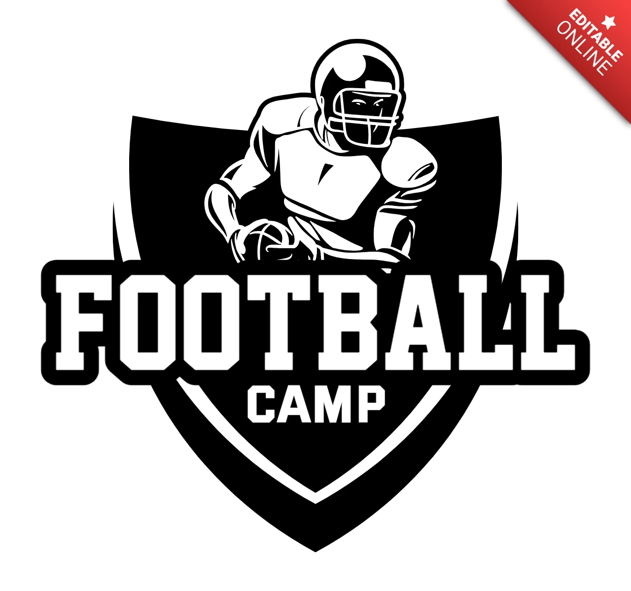 American Football Camp Badge Logo Design Template