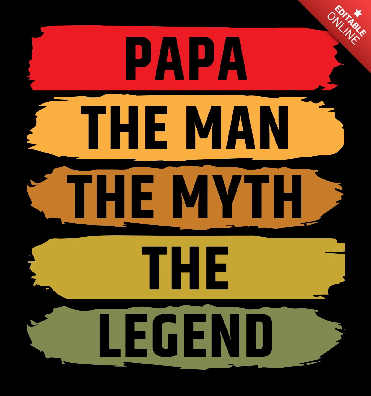 Papa The Legend Father's Day T-Shirt Design Template