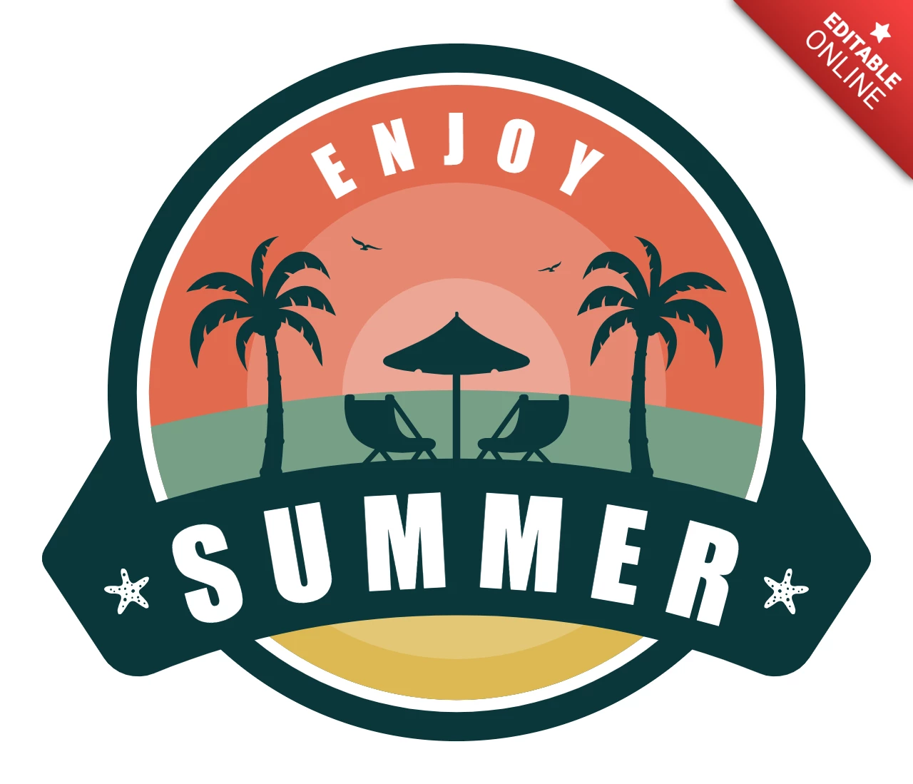 Summer Badge Label Design Template