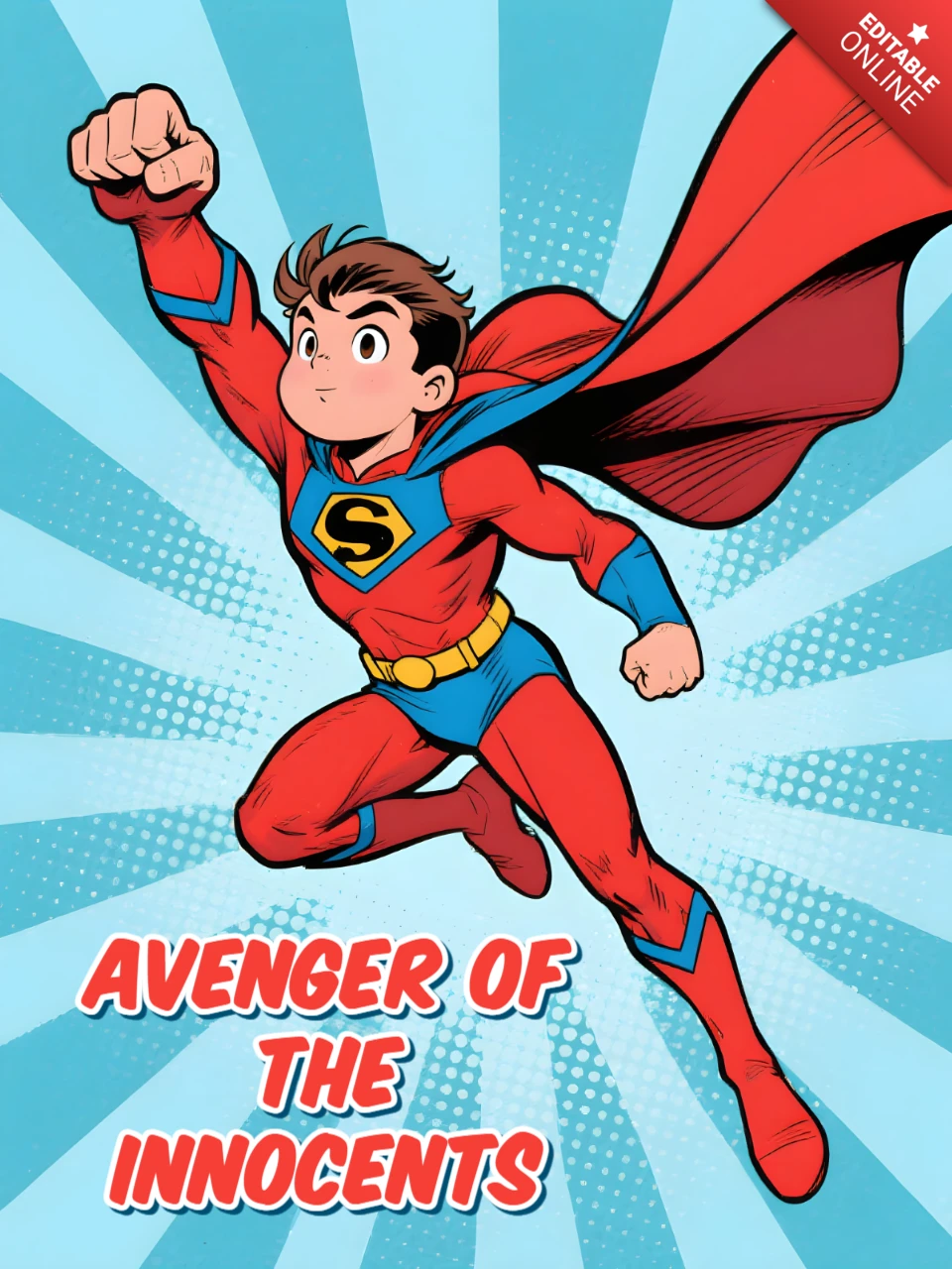 Comic-Stil Superhelden-Designvorlage für Poster und Merchandise