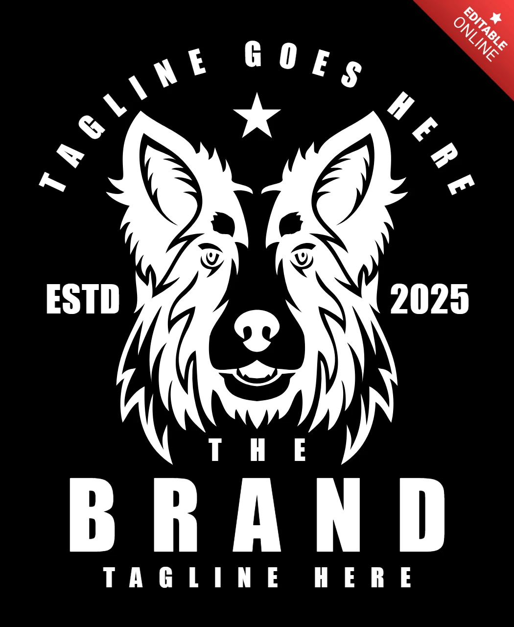Modello di logo Border Collie