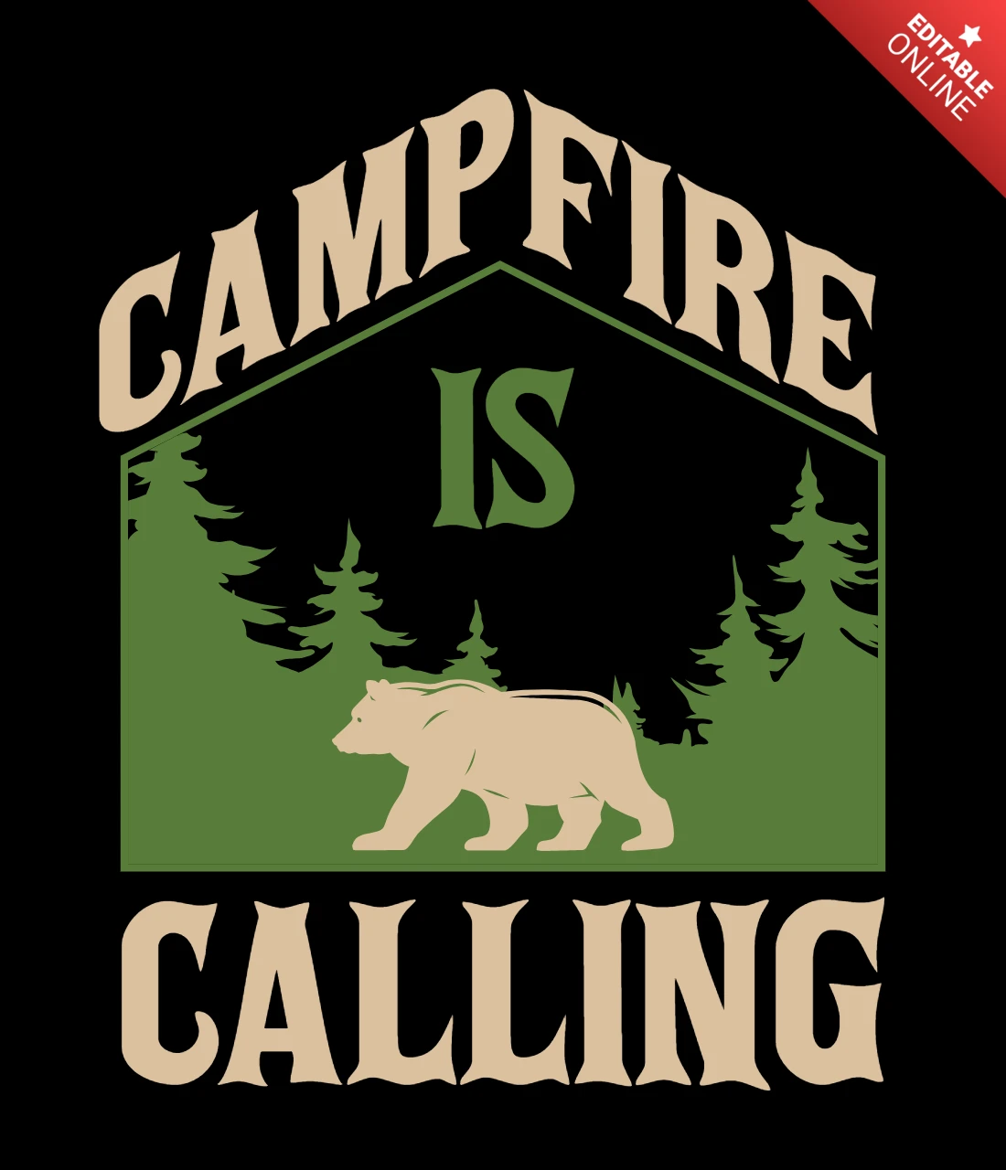 Campfire is calling modelo de design de camiseta retrô