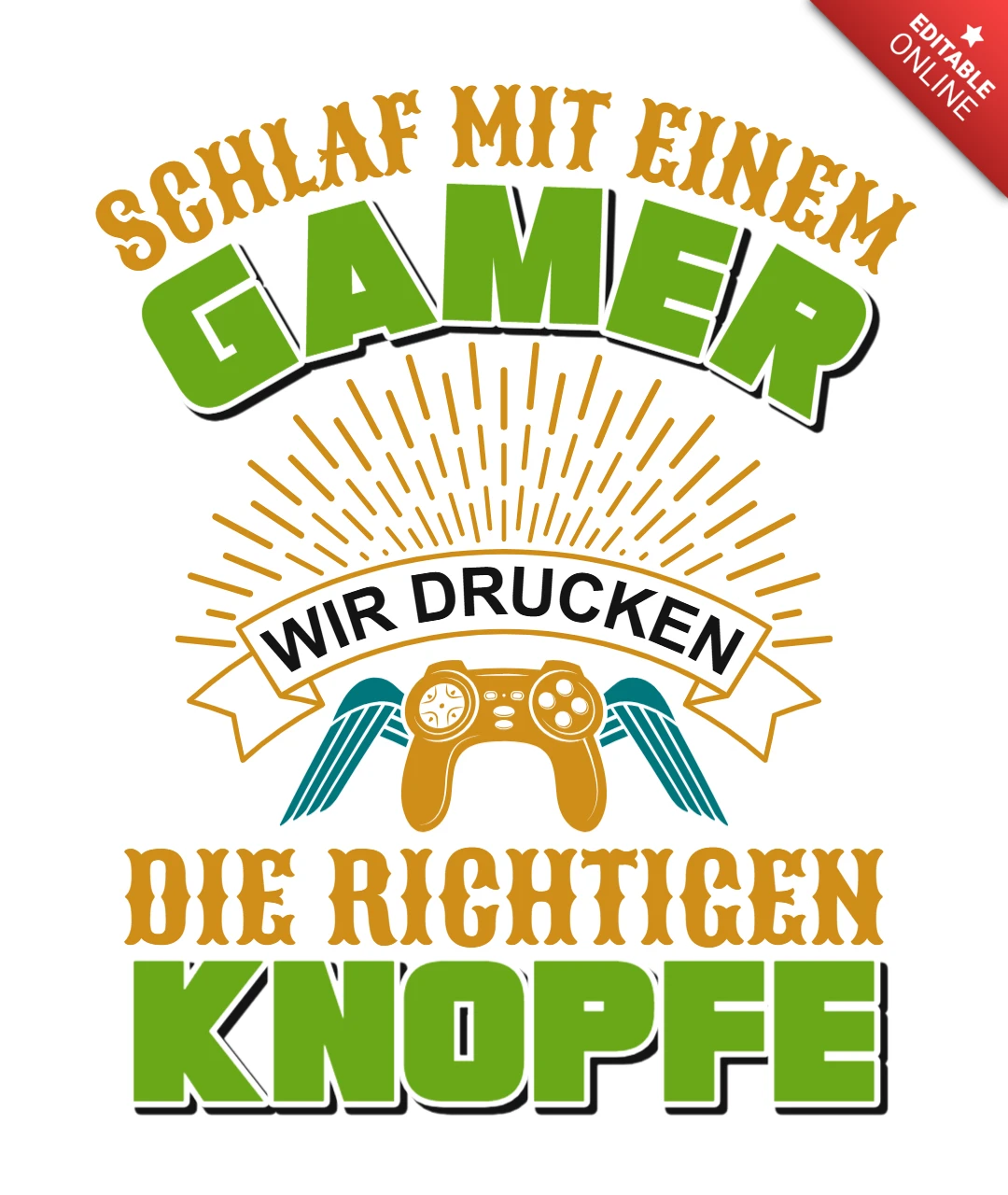 Retro Gamer Design Template with Bold Typography and Playful Graphics
