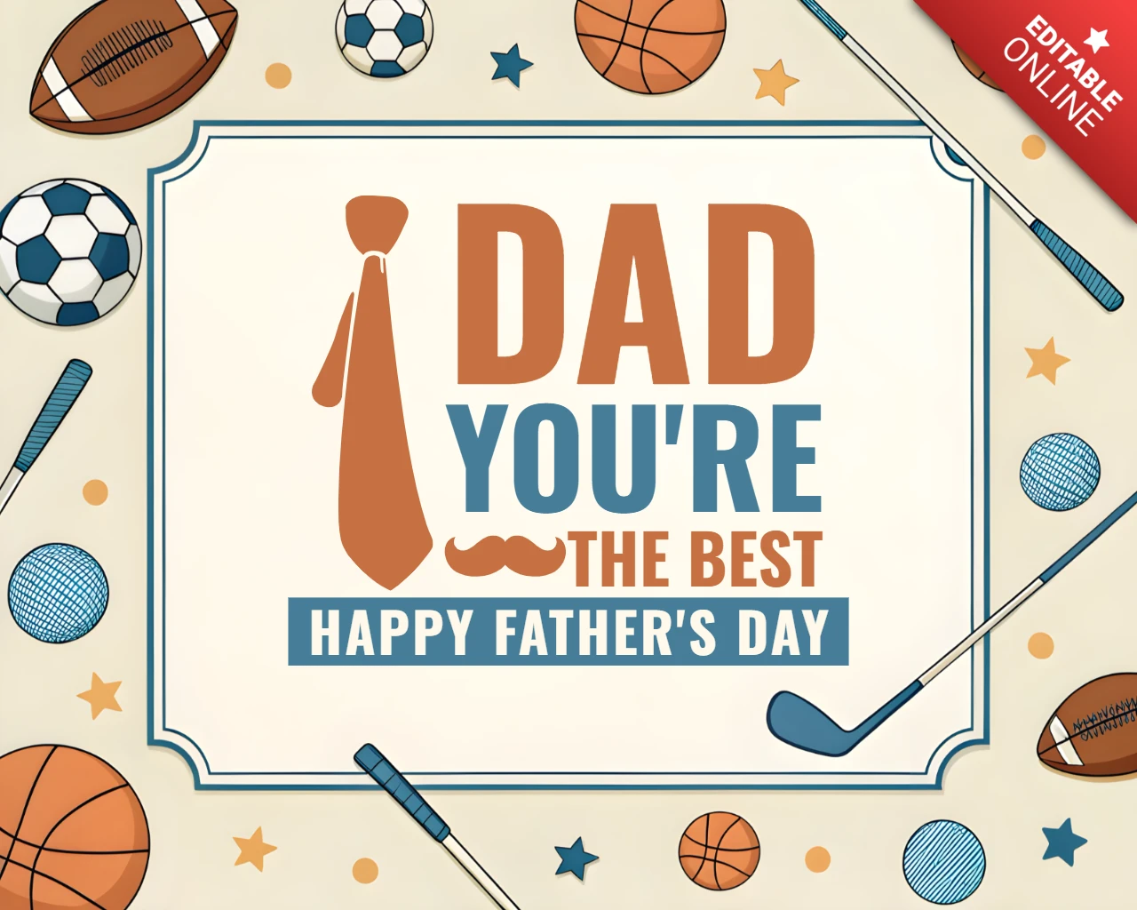 Sporty Father's Day Design Template for Celebrating Dad