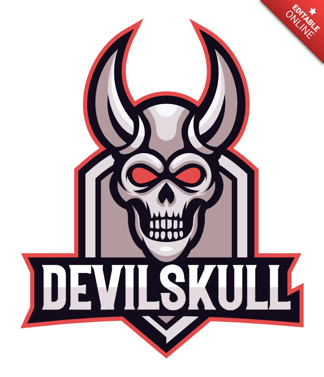 Devil Skull Mascot Sport Logo Design Template