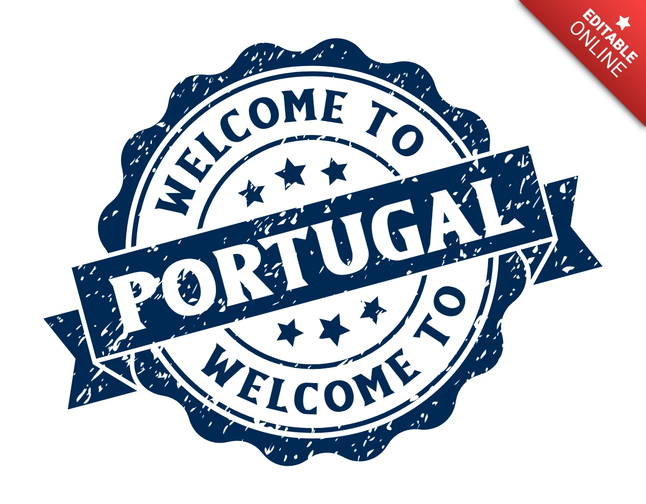 Bienvenue au Portugal - Modèle de logo pour un timbre-poste