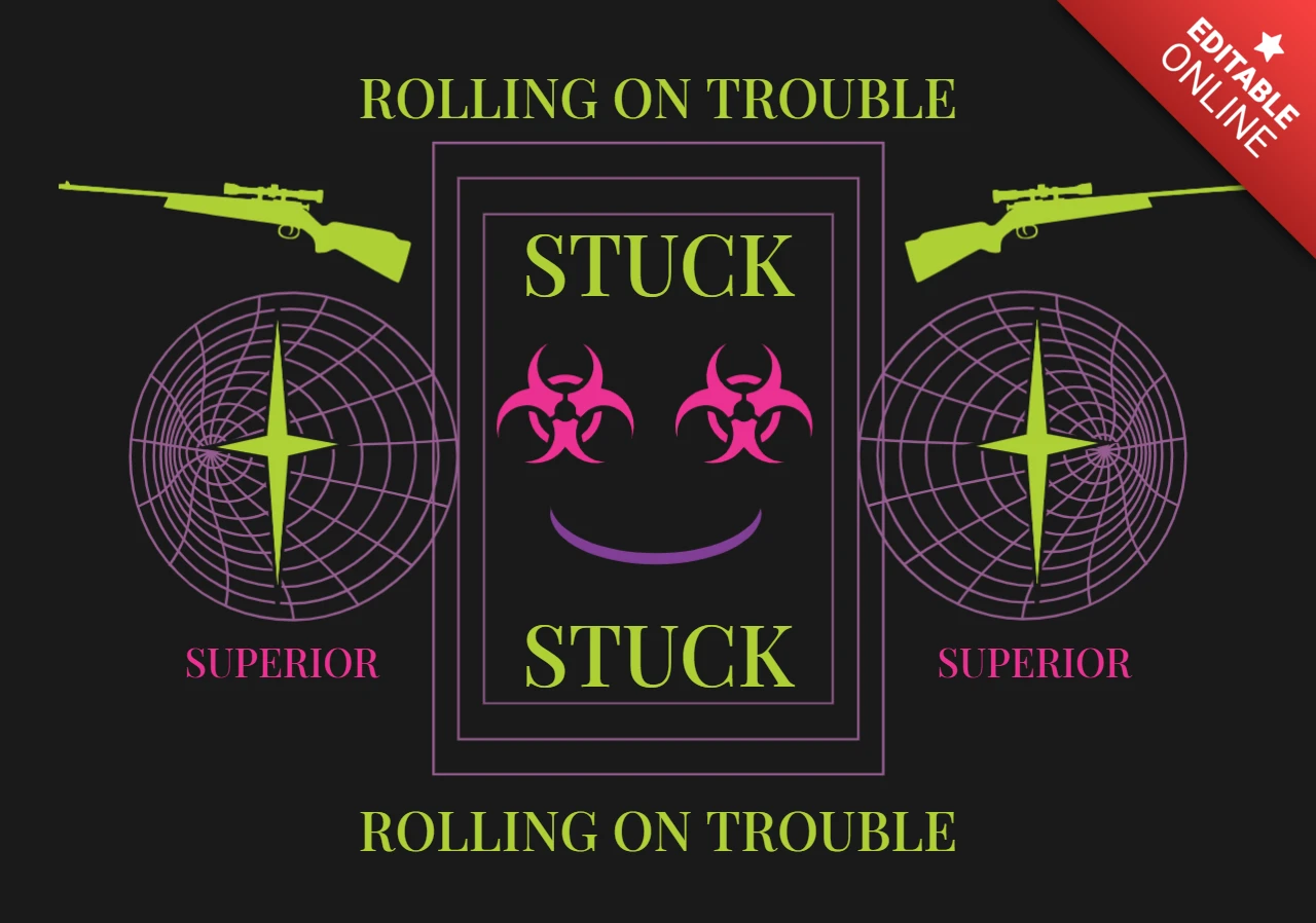 Bold Graphic Design Template for Edgy T-Shirt Featuring Toxic Symbols and Target Motif