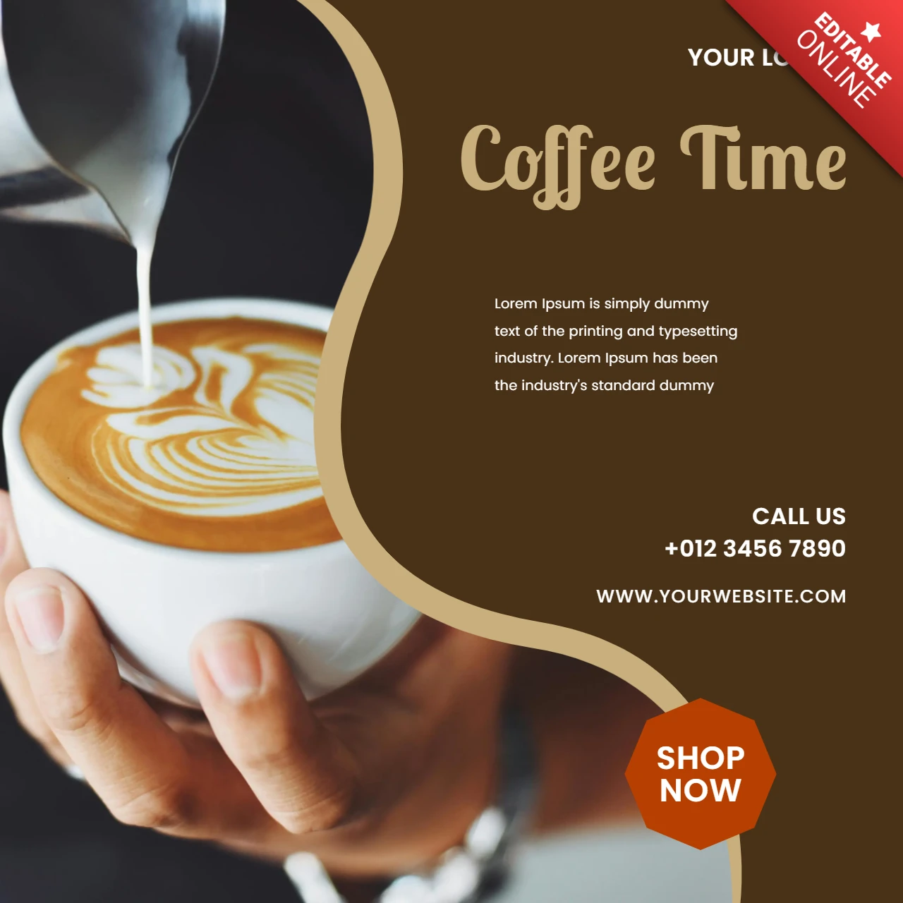 Coffee time Sale Social Media Post Design Template