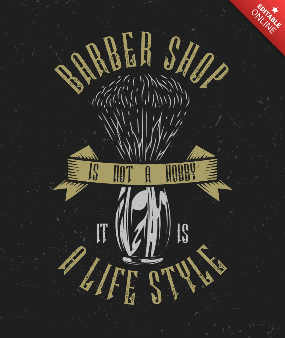 Shaving Brush Barbershop T-Shirt Design Template