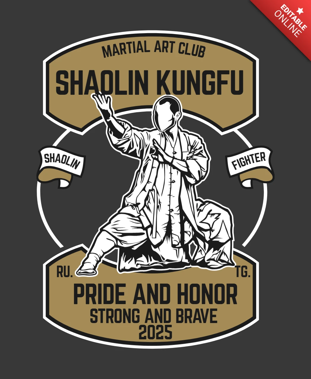 Shaolin Kungfu T-shirt Design Template