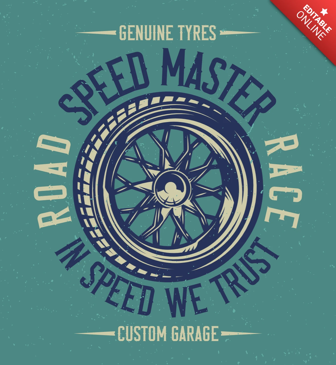 Modèle de t-shirt pour le garage de la roue de la voiture