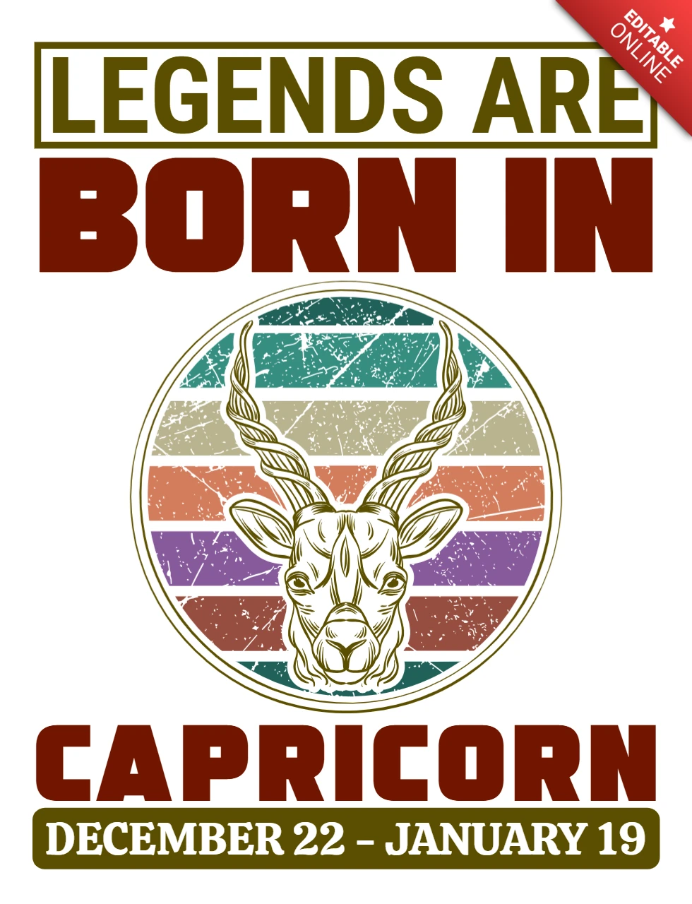 Vintage Capricorn Design Vorlage: Legenden sind im Januar geboren Stil