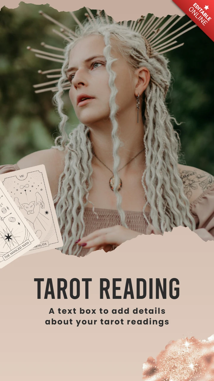Lectura de cartas del tarot para claridad y dirección instagram story post design template