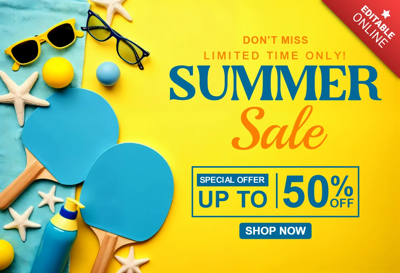 Modèle de conception pour les soldes d'été avec des graphiques amusants