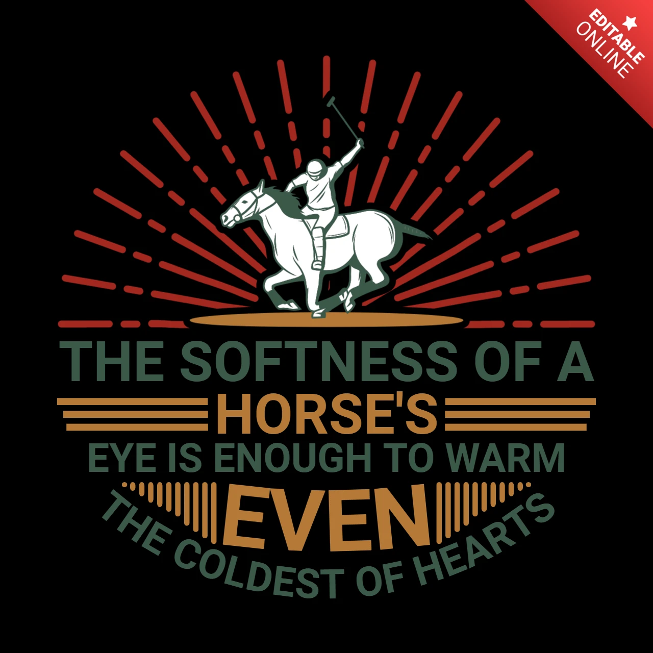 La suavidad de los ojos de un caballo cita inspiradora plantilla de diseño de camiseta de carreras de caballos