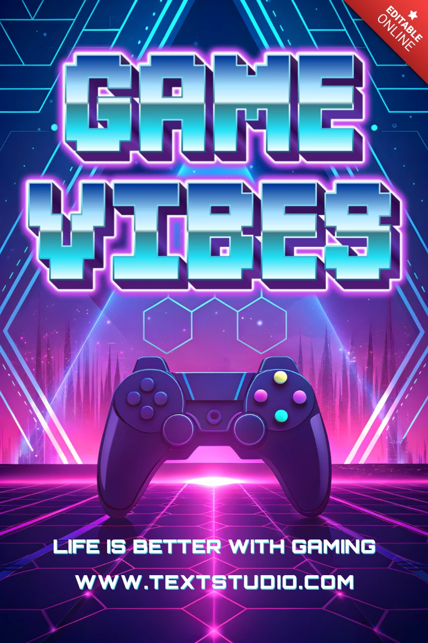 Retro-Gaming-Vibes-Designvorlage für Poster