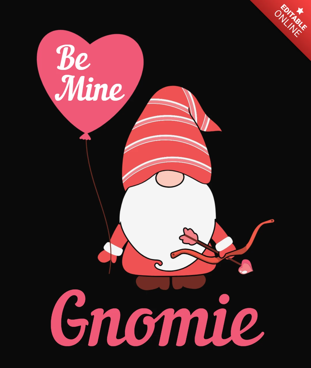 Be mine gnomie valentines card design template