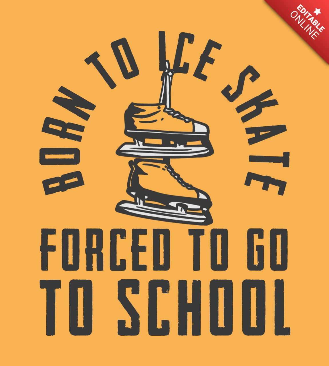 Ice Skating Shoes Vintage T-shirt Design Template