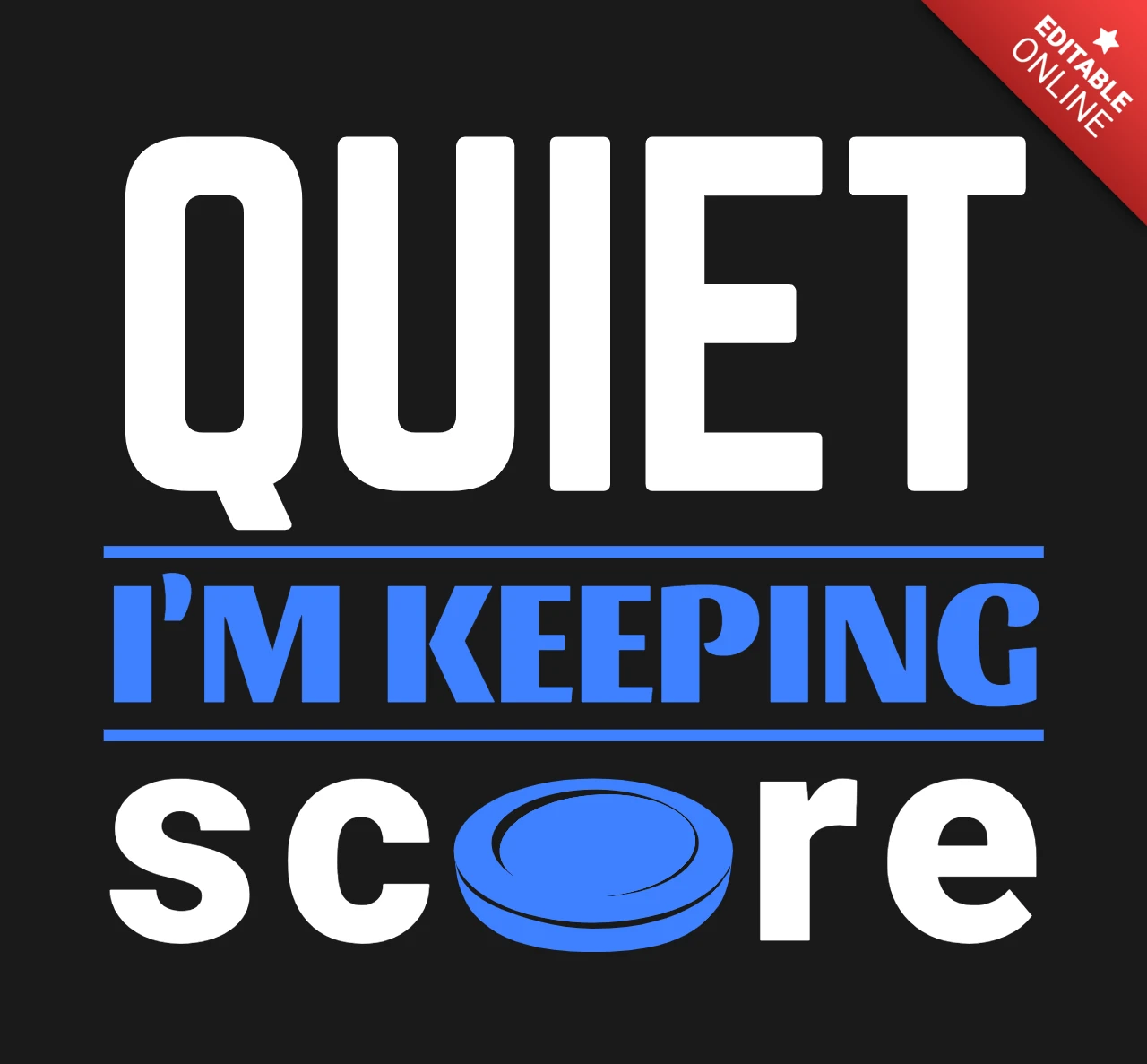 Шаблон дизайна хоккейной футболки Quiet I'm keeping score