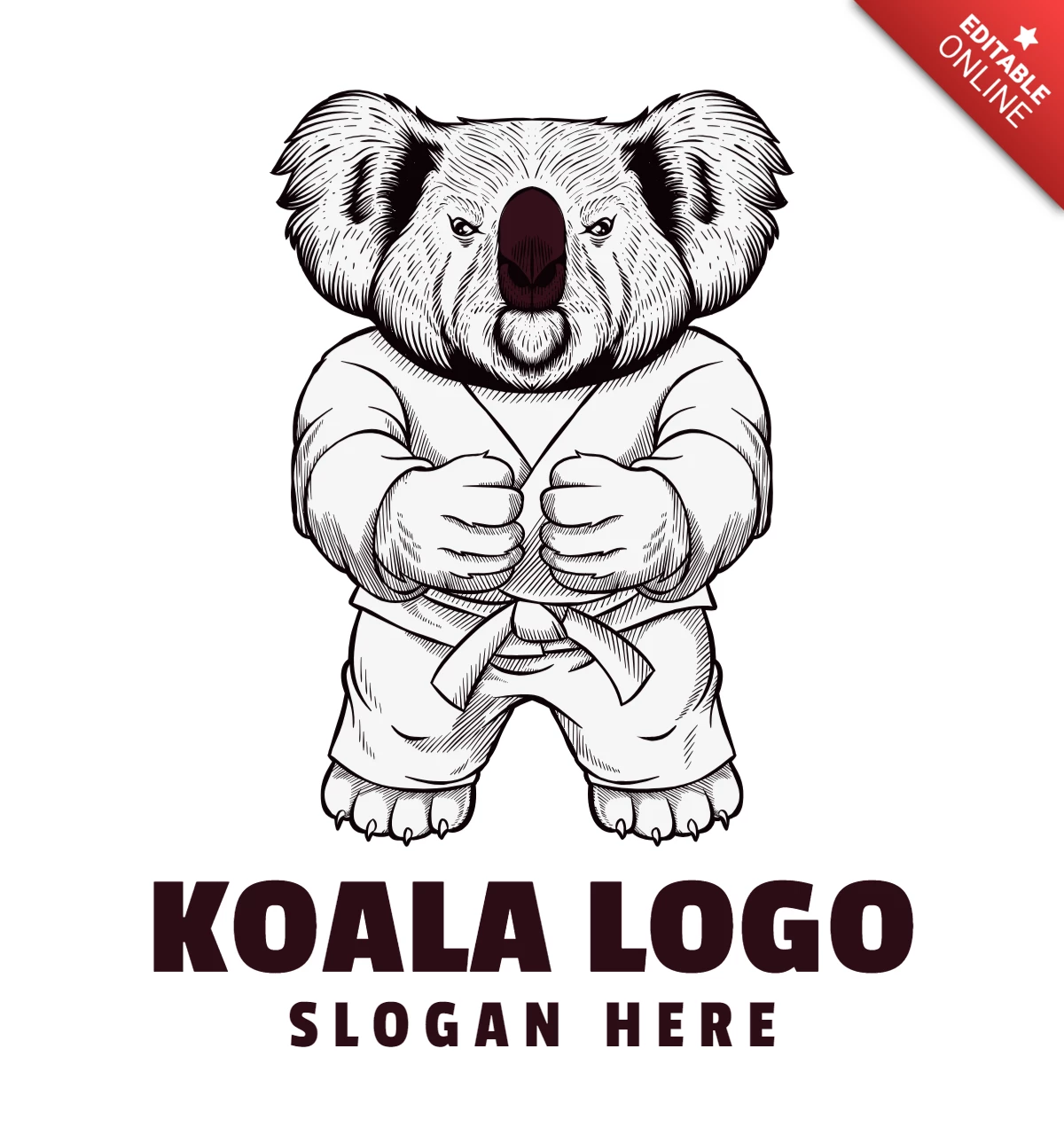 Karate Koala Logo Design Template