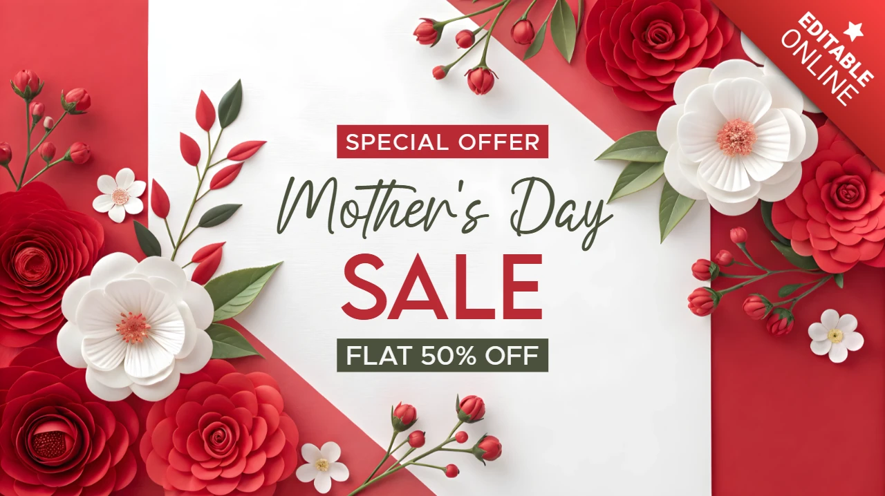 Elegante diseño de plantilla de venta floral para el día de la madre - oferta especial