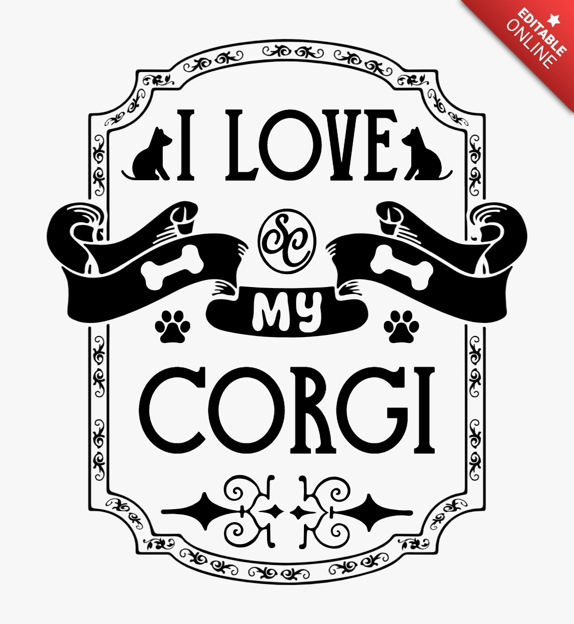 Modelo de design de camiseta do meu cachorro corgi