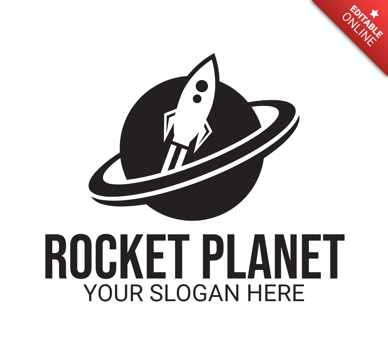 Rocket planet logo tasarım şablonu