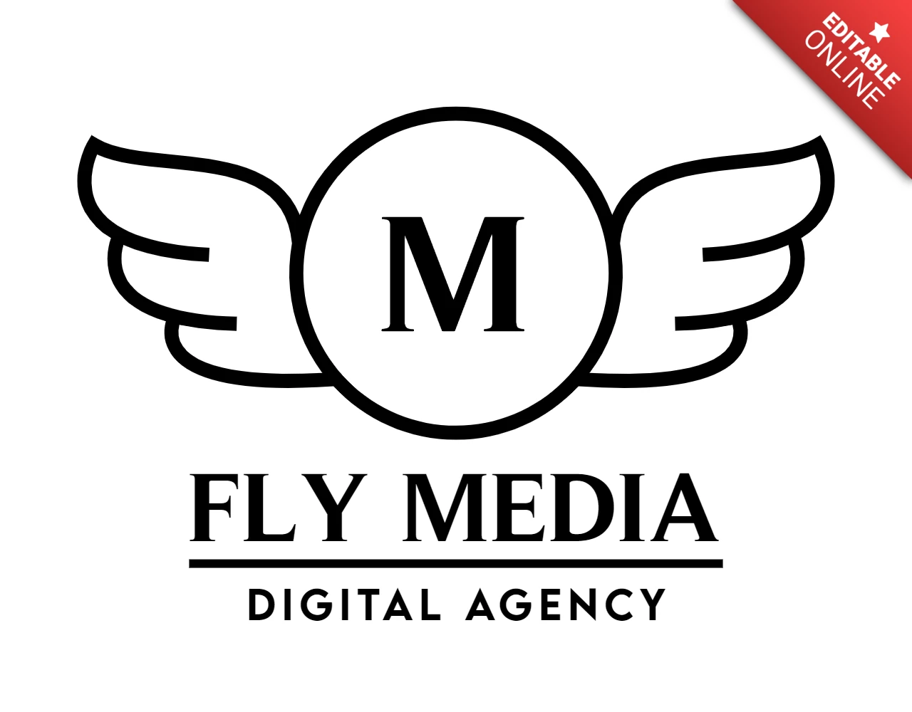 Fly media plantilla de diseño de logotipo