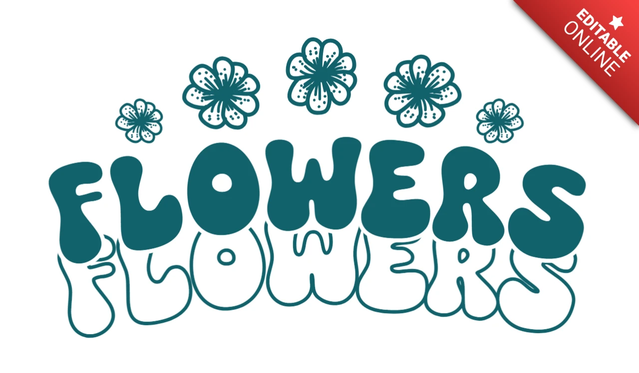 Verspielt florales Typografie-Designvorlage für Grußkarten