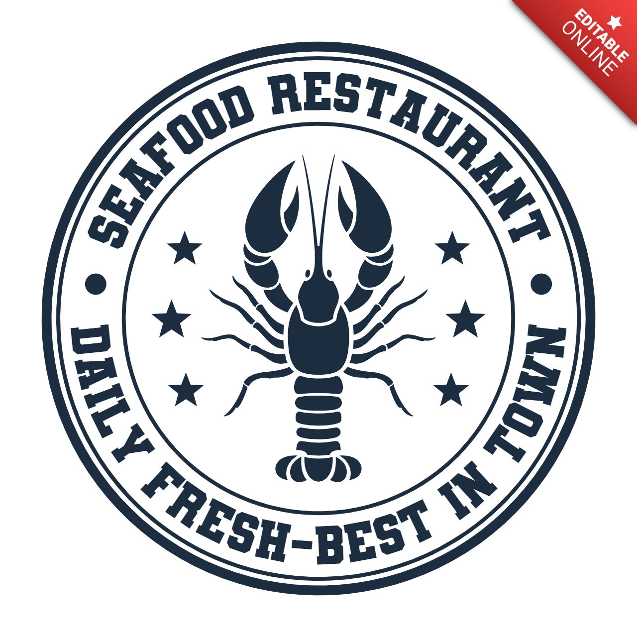 Seafood Restaurant Logo Design Template