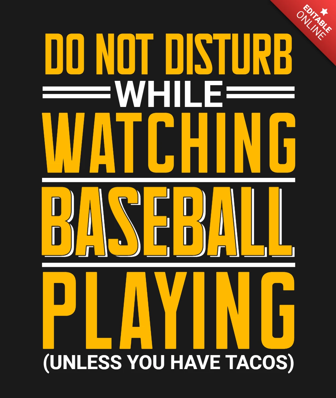 Nicht stören beim beobachten tacos liebhaber baseball t-shirt designvorlage