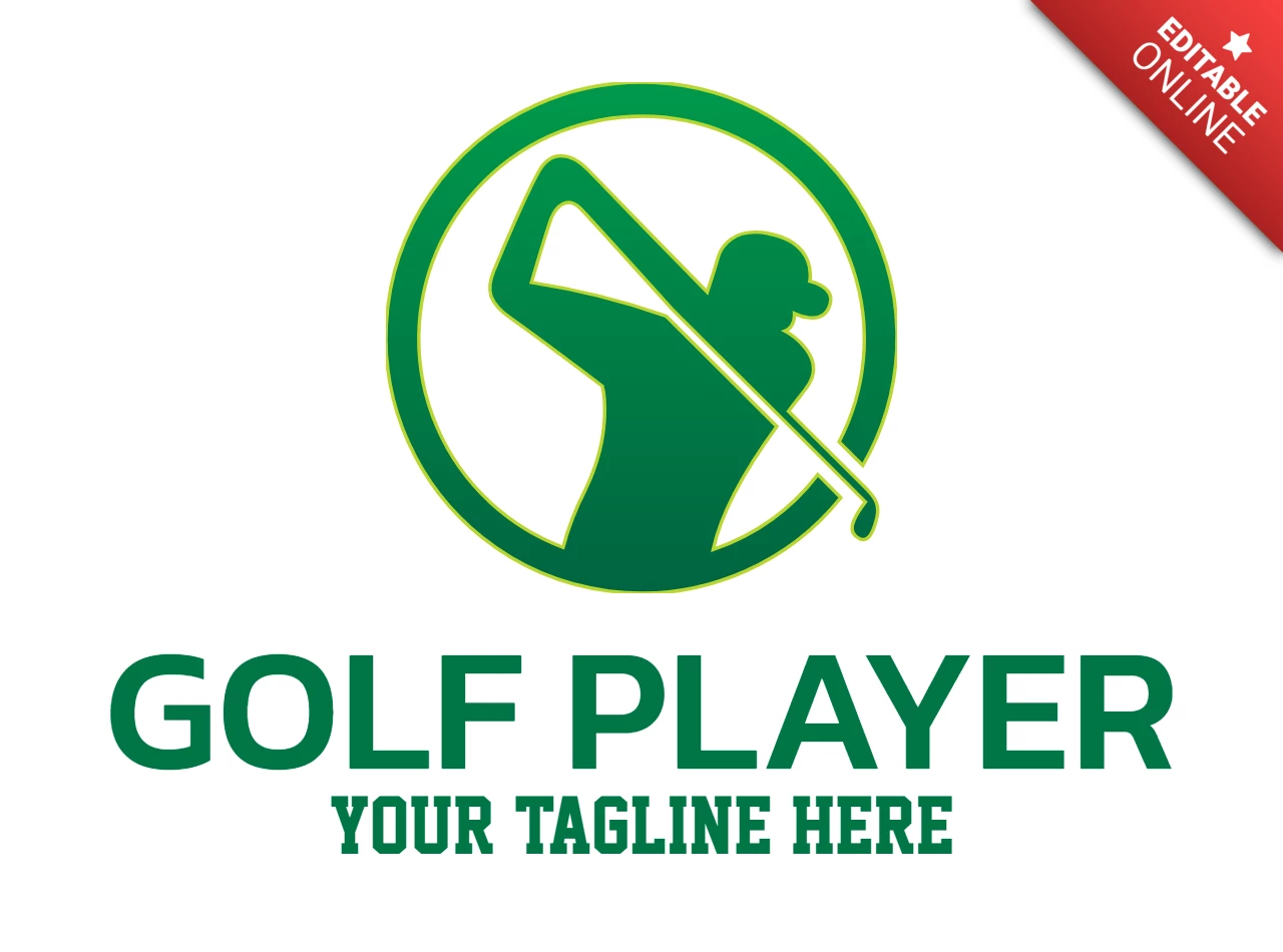 Golf Player Logo Design Template
