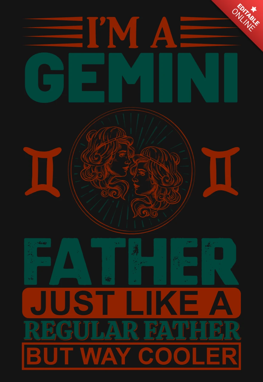 Ich bin ein gemini vater sternzeichen t-shirt design vorlage