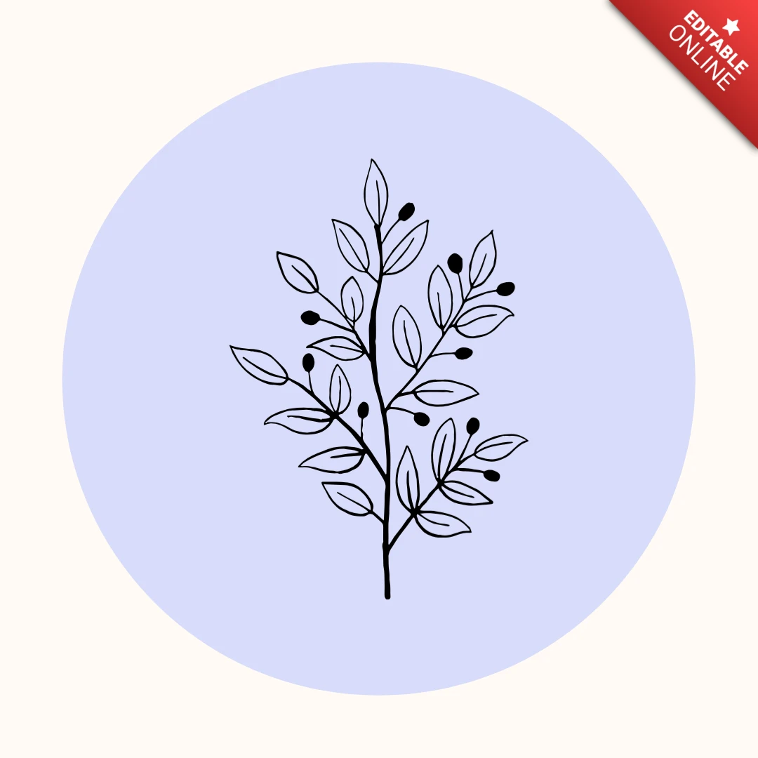 Plantilla de diseño de portada de historia destacada de Instagram con arte lineal floral de lavanda