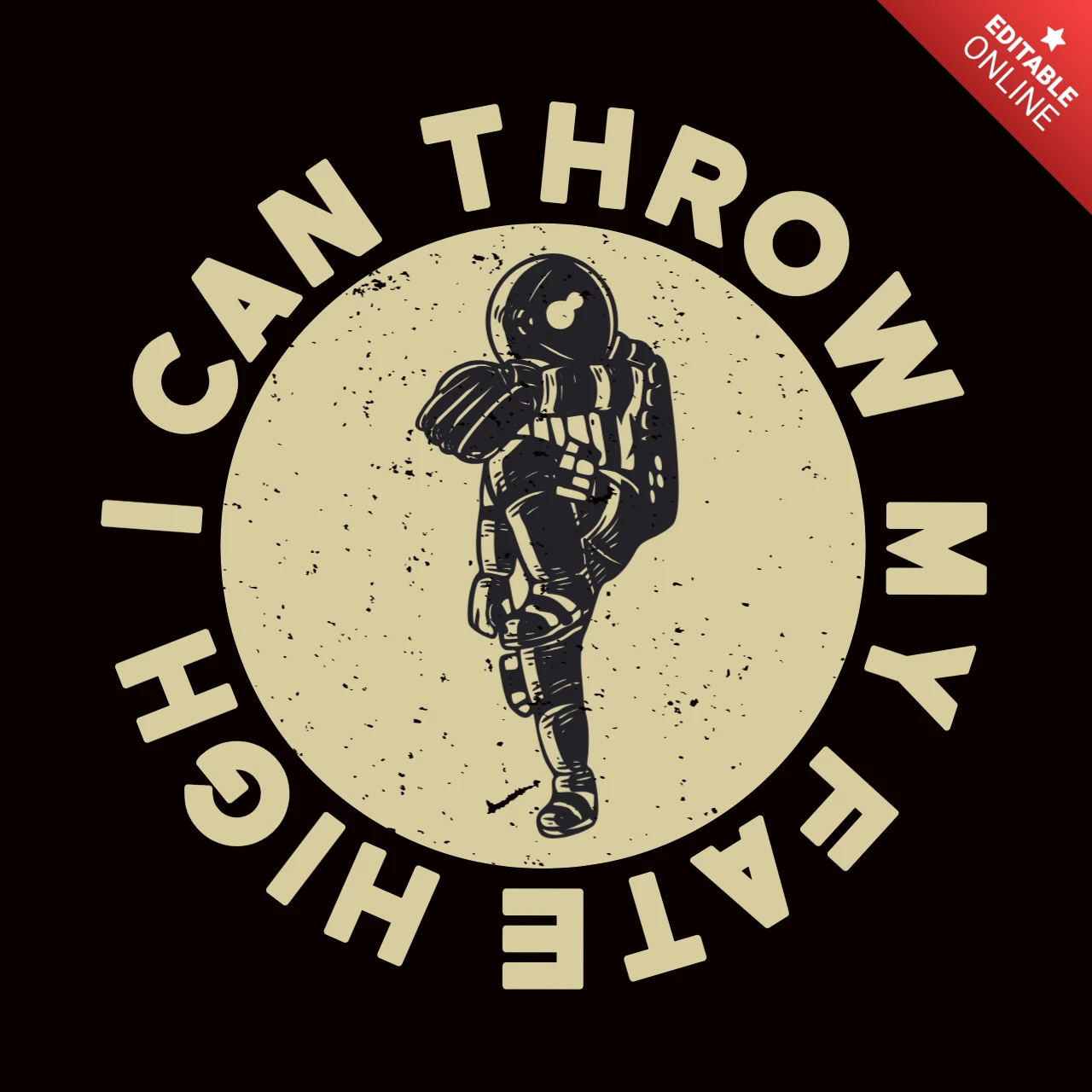 Astronaut spielt baseball vintage t-shirt design vorlage