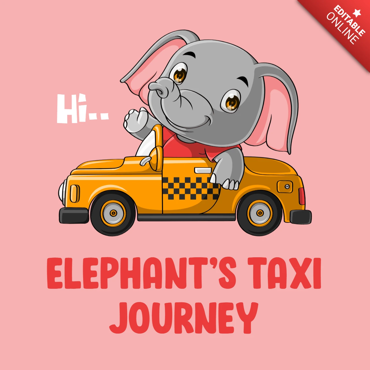 Elephant's Taxi Journey Design Template for Kids