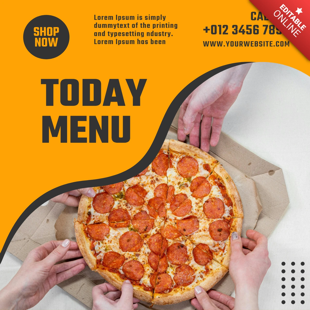 Eye-Catching Pizzeria Flyer Instagram Post Design Template