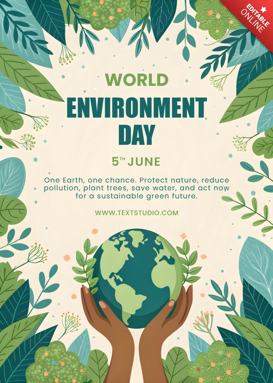 Plantilla de diseño ecológico inspirada en la naturaleza para el día mundial del medio ambiente