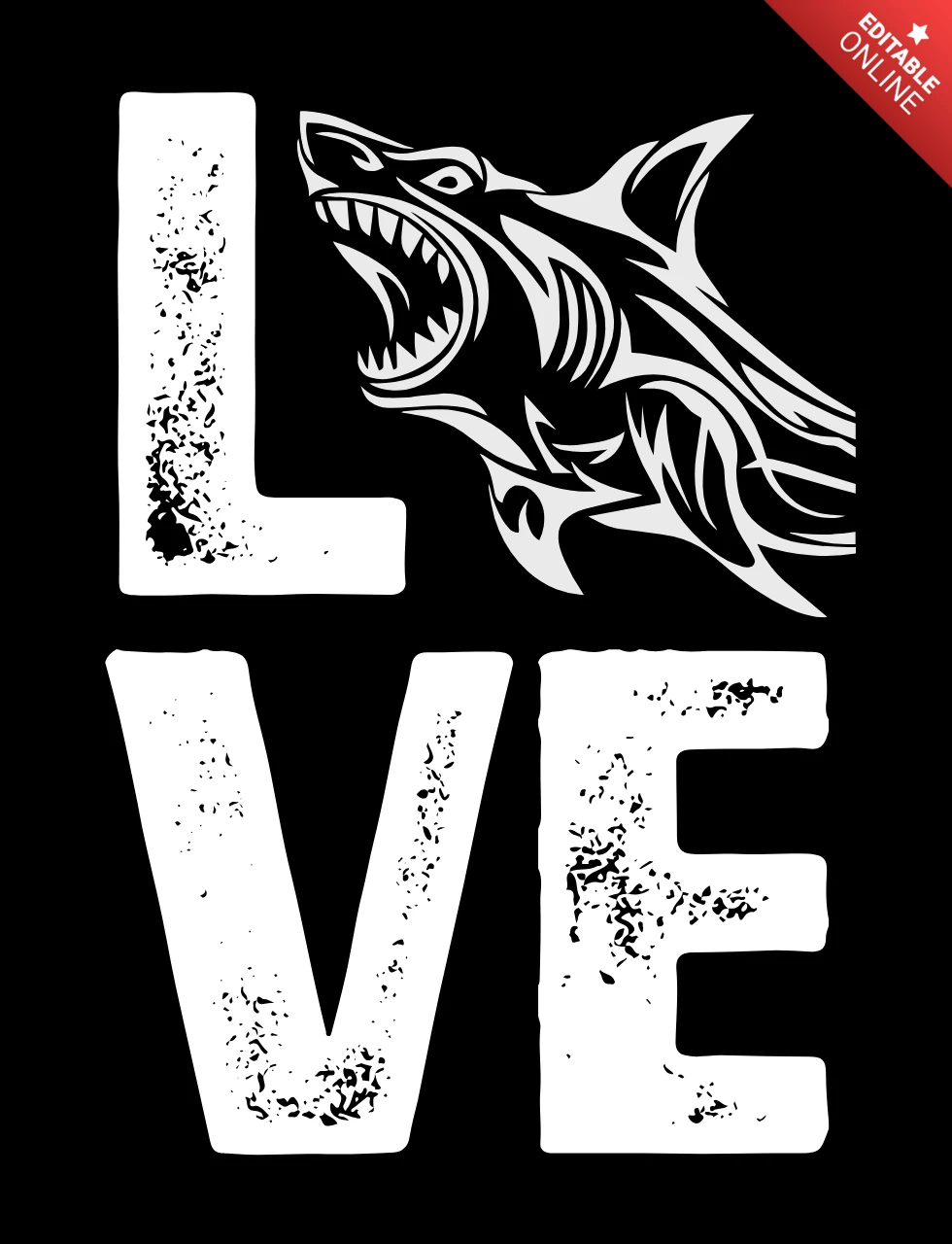Shark love fishing plantilla de diseño de camiseta
