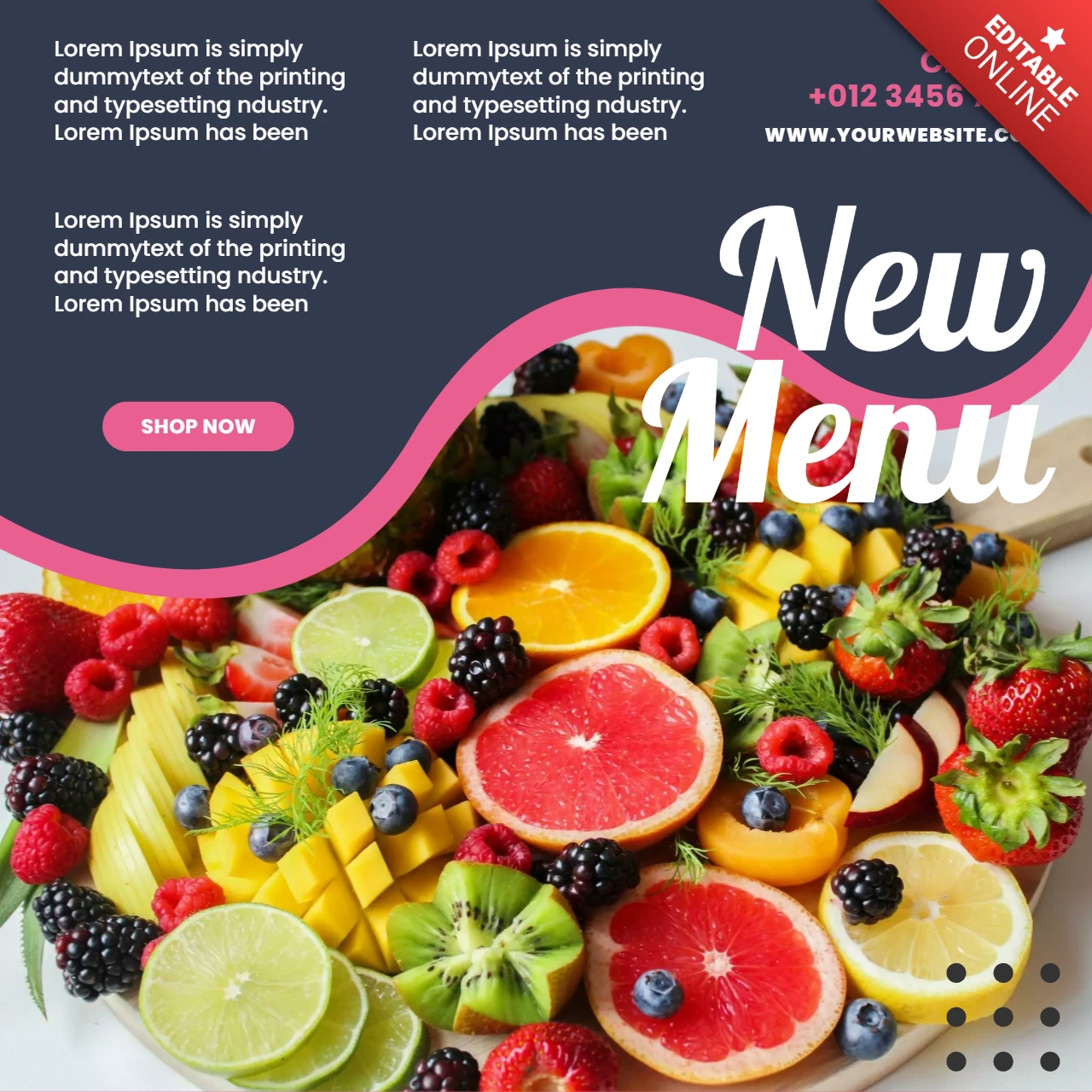 Modèle de conception de post instagram de restaurant ondulé distinctif
