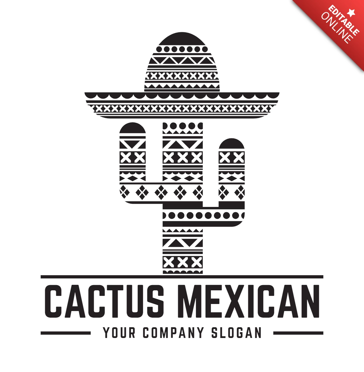Modello di progettazione del logo del cactus messicano