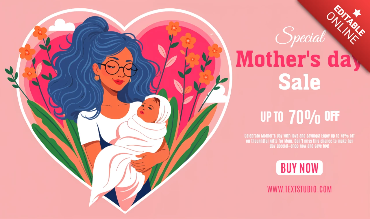 Incantevole modello di vendita per la festa della mamma con elementi floreali