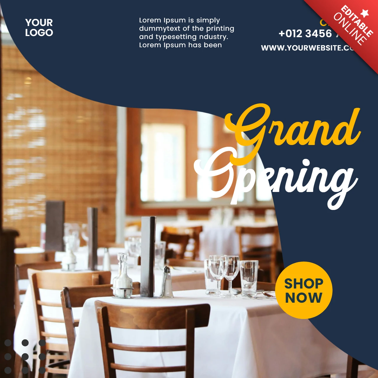 Große Eröffnung Restaurant Instagram Post Design Vorlage