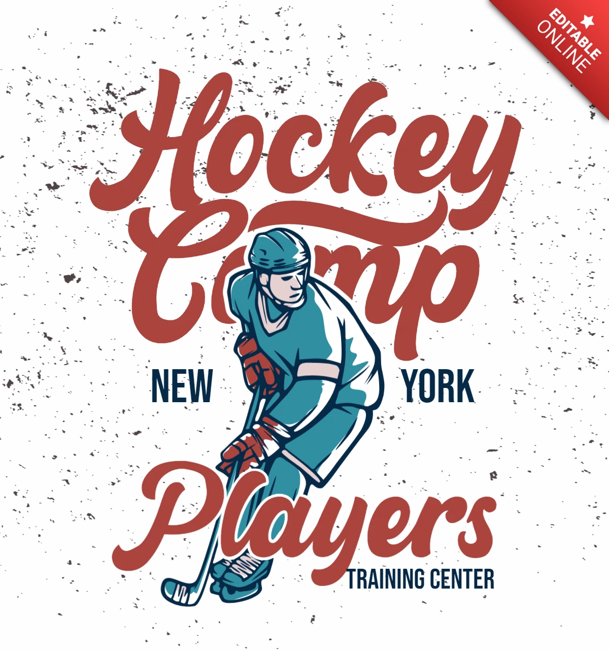 Hockey Championship Vintage Poster Design Template