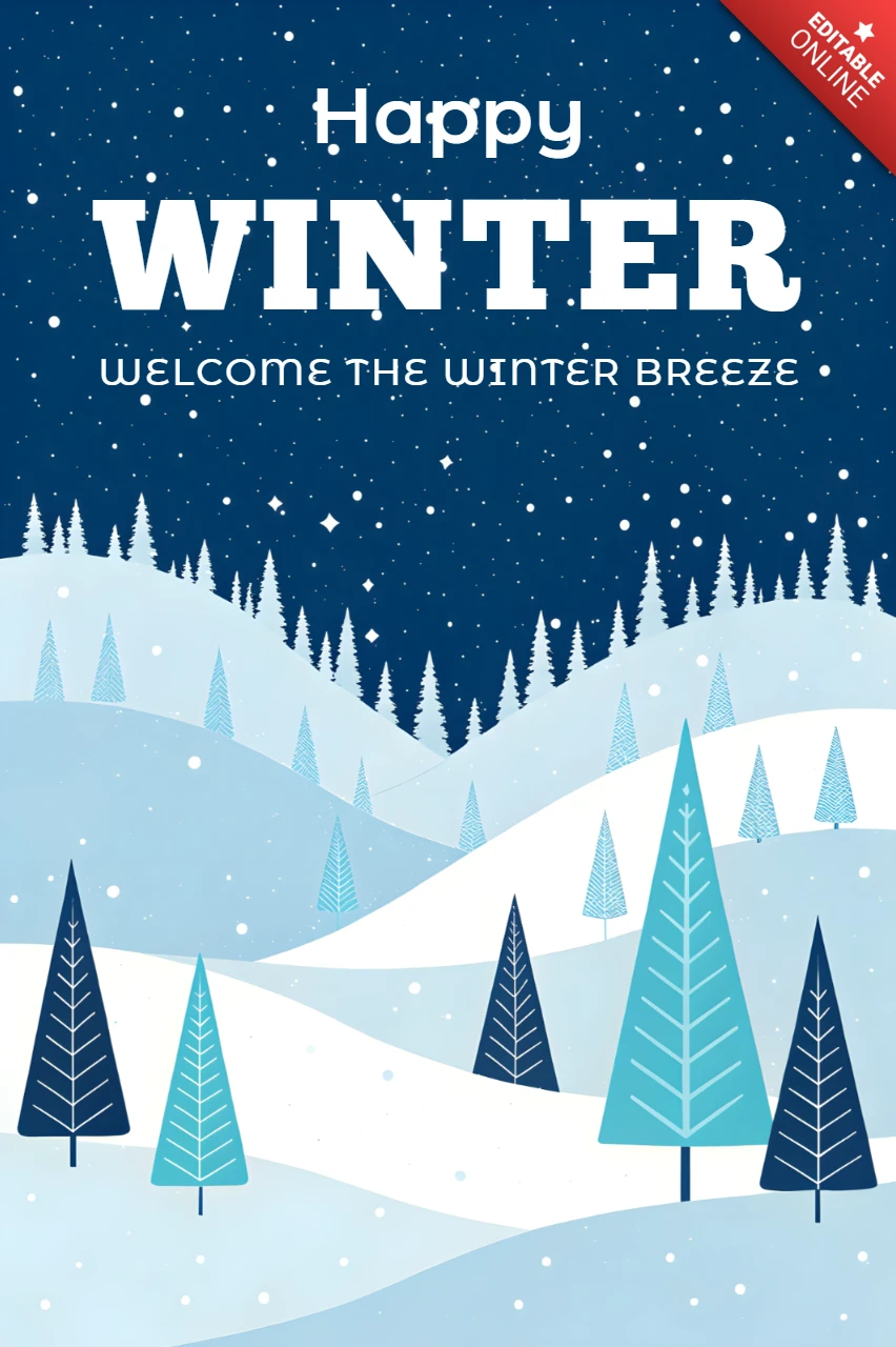 Winterlandschaftsdesign-Vorlage für Weihnachtsgrußkarten