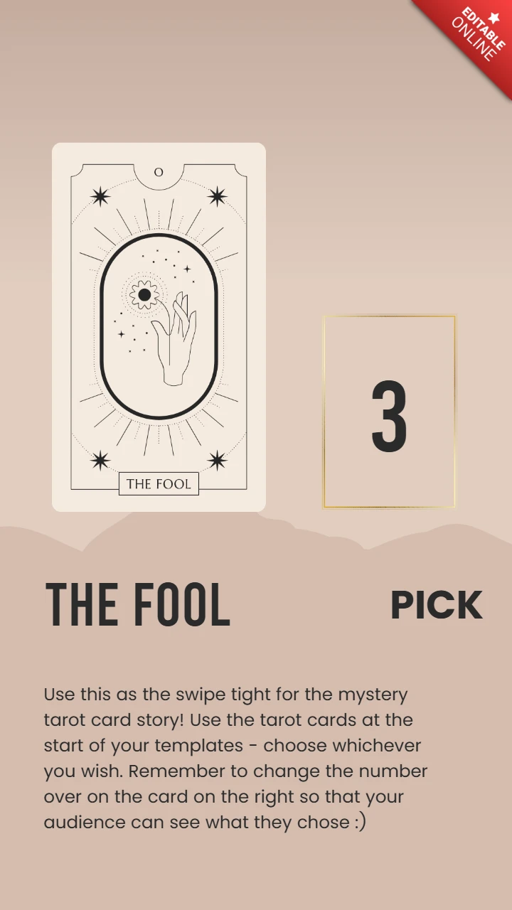 Swipe Right to Reveal Your Tarot Card's Message Instagram Story Post Design Template