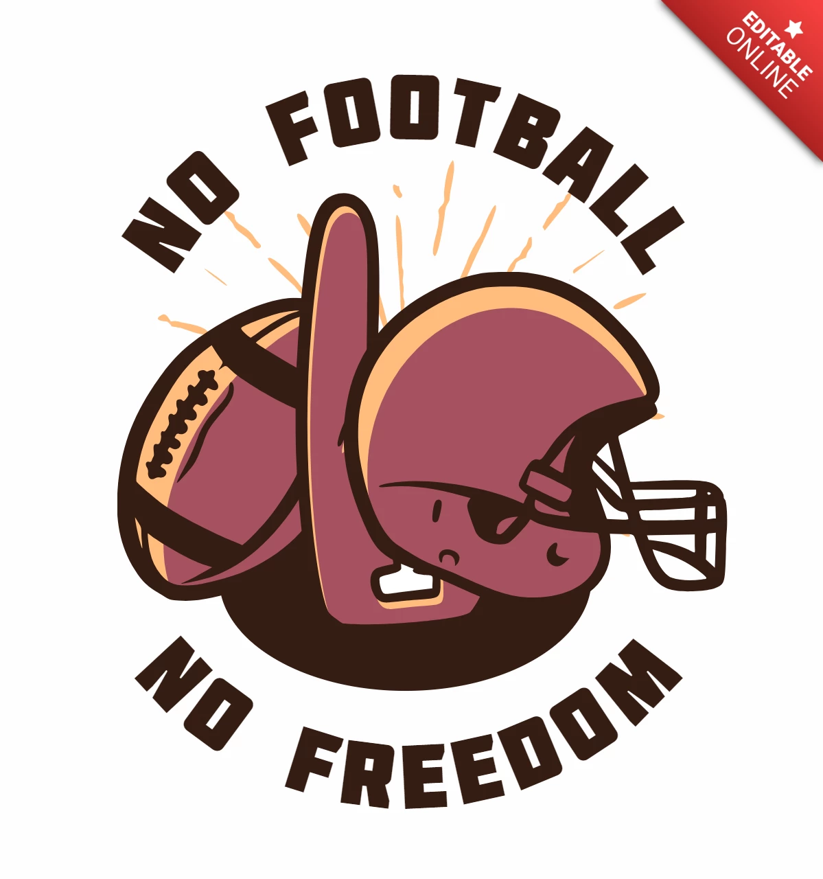 Modèle de conception de t-shirt vintage de propriétés de football américain