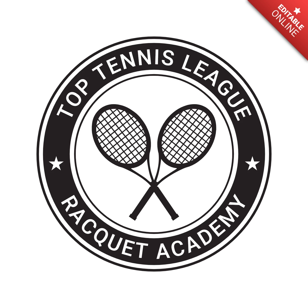 Top Tennis Tournament Sports Logo Design Template